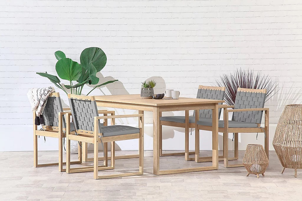 Monaco 4 Seat Dining Collection Acacia & Rope