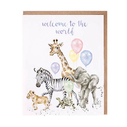 New Baby 'Welcome to the world ' Wild Animal Single Card