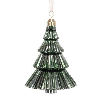 GLASS Tree Hanger 14cm Green