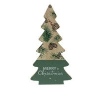 25cm wooden tree-MERRY CHRISTMAS/acorns