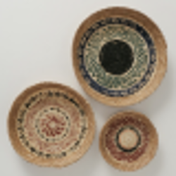 Wall object Kiano, Round, Mat, Jute, L 3,5 cm