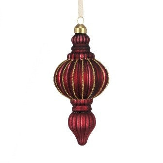 GLASS Glitter Finial 15cm
