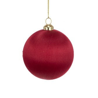 Silk Bauble 8cm red
