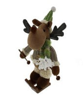 27cm plush reindeer standing on skis