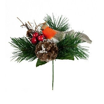 Robin Christmas Pick 17cm