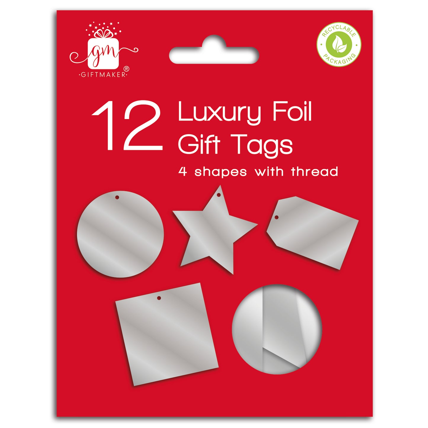 Pack of 12 Silver Tags