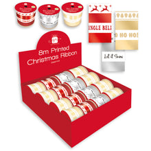 8m Printed Christmas Ribbon