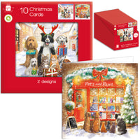 10 Christmas Pups Card - Incl. 2 Designs