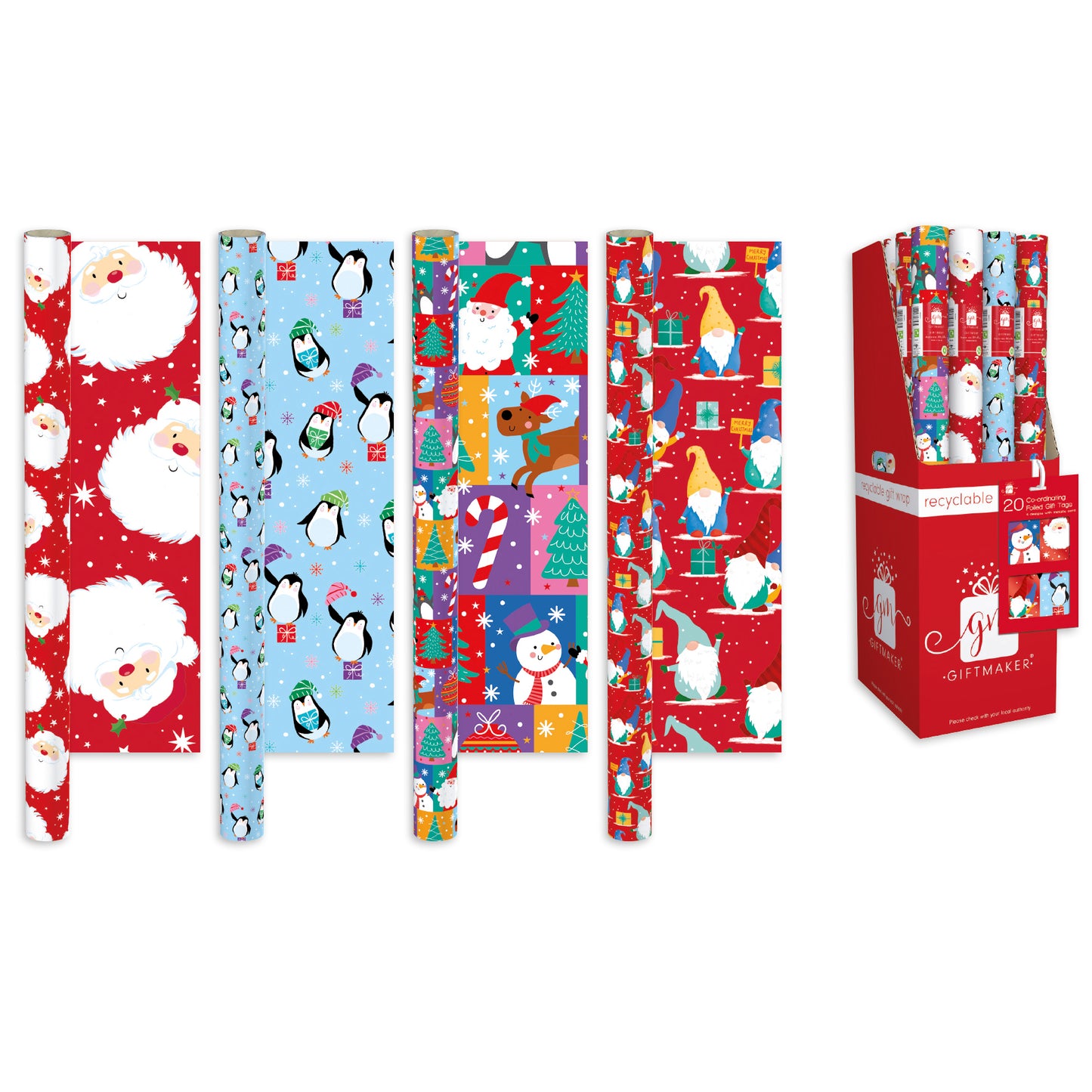 Wrapping Paper 4m x 69cm Santa & Friends - 4 Design Options