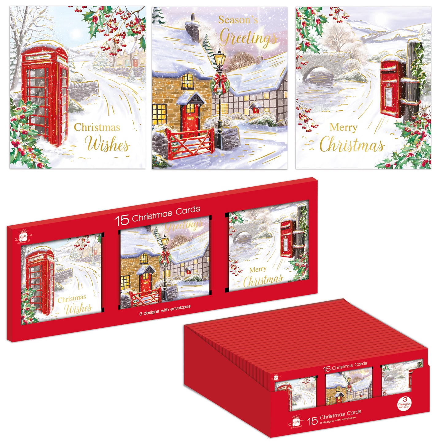 15 Snowy Cards - Incl. 3 Designs