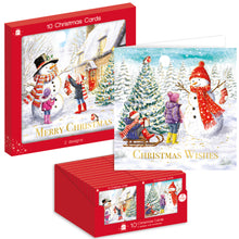 10 Snowman Christmas Cards - Incl. 2 Designs