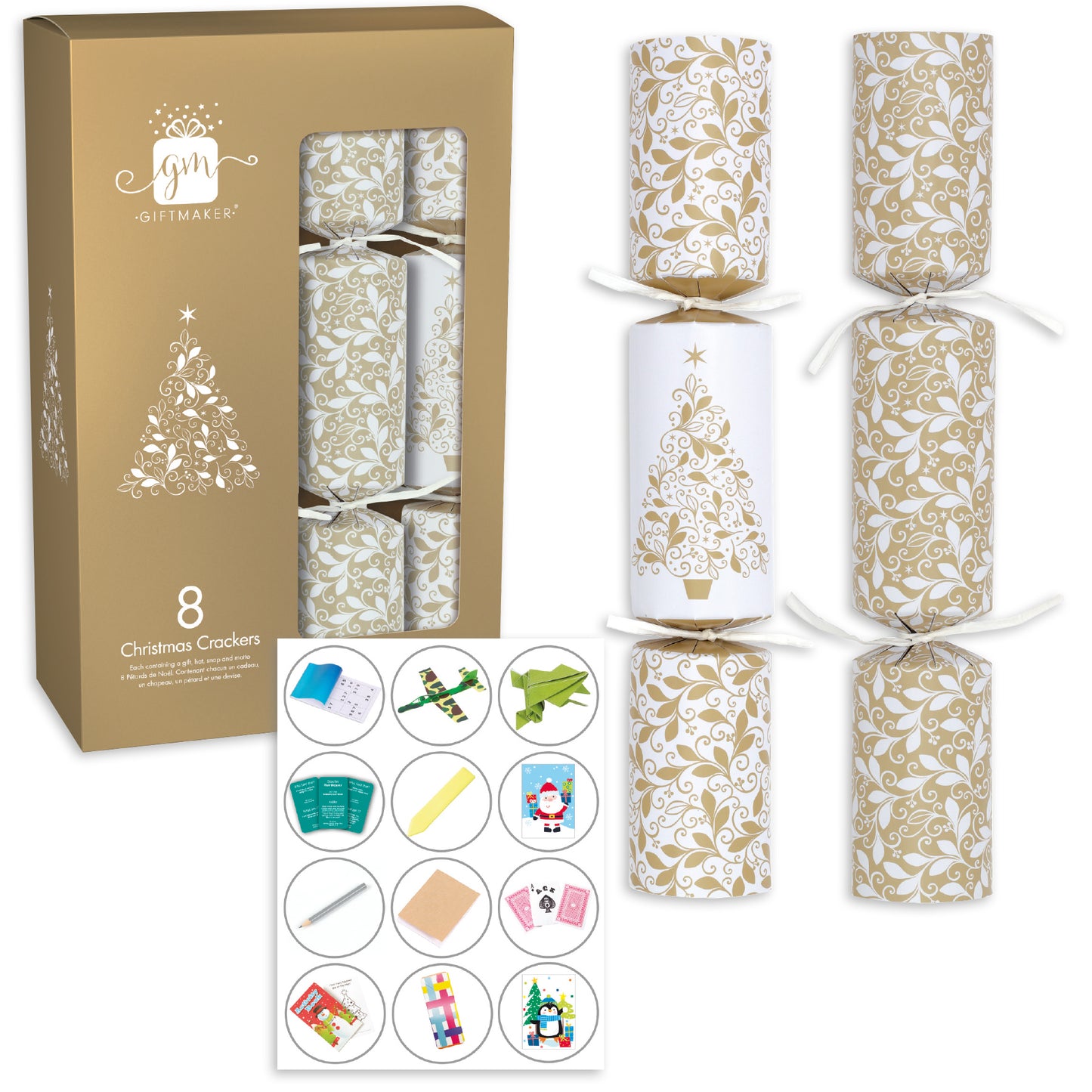 Cream & Gold Classic Christmas Crackers
