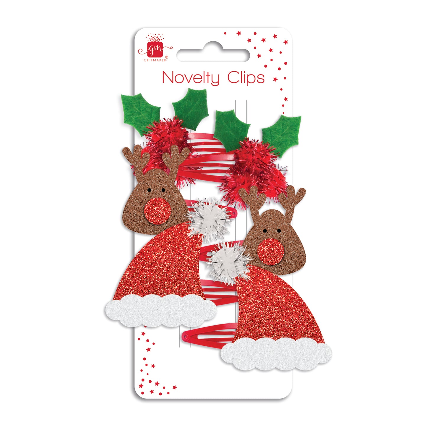 3 sets of 2 Festive Hair Clips