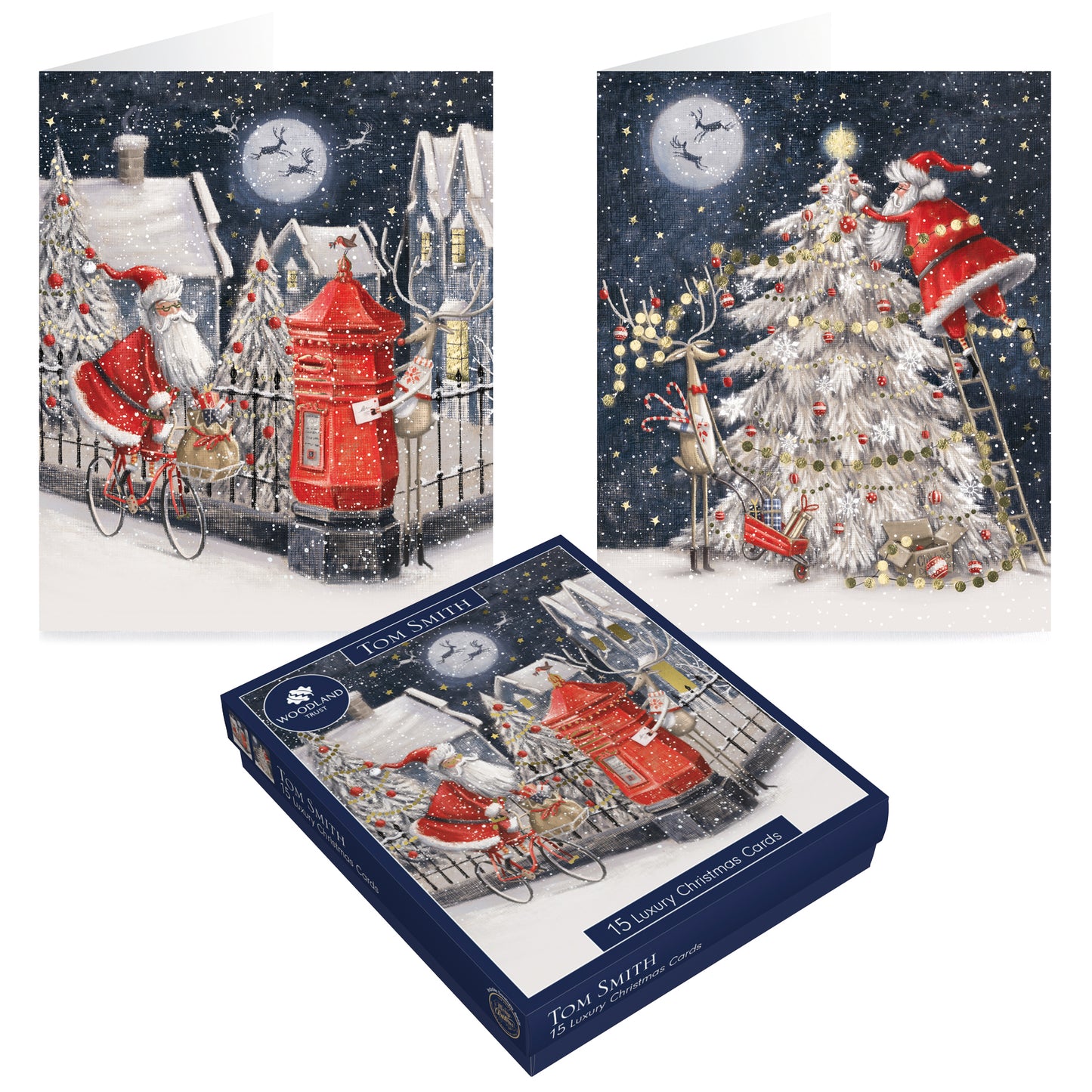 Whimsical Santa Christmas Cards - FSC Pack