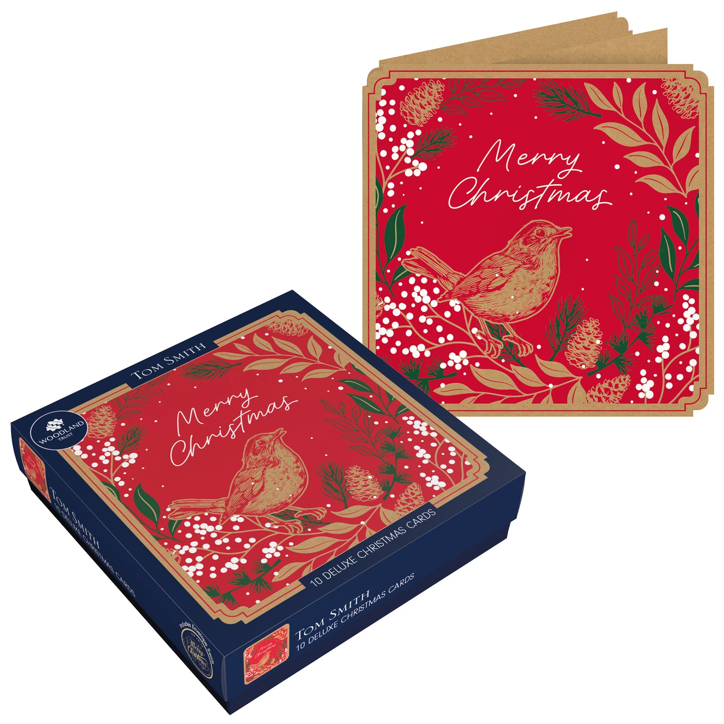 Deluxe Red Robin Christmas Cards - FSC Pack