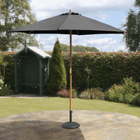 2.7m Black Outdoor Hardwood Market Parasol - Pulley Operated