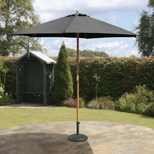 2.7m Black Outdoor Hardwood Market Parasol - Pulley Operated