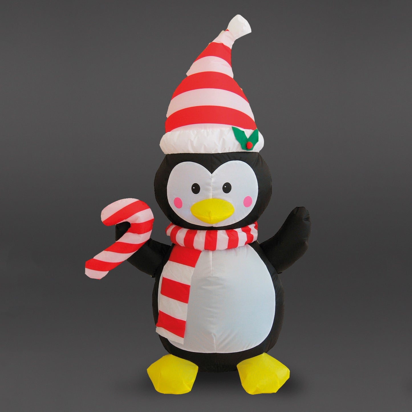 120cm Inflatable Penguin With Candy Cane