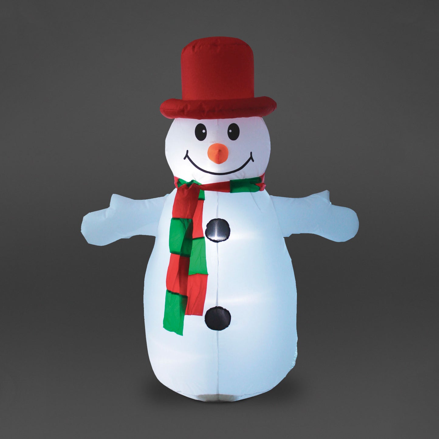 120cm Inflatable Snowman With Red Hat & R/G Scarf w/6 LED Christmas Decoration