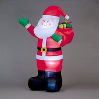 Inflatable Santa with Raised Right Arm with Gift Bag & Gift Boxes