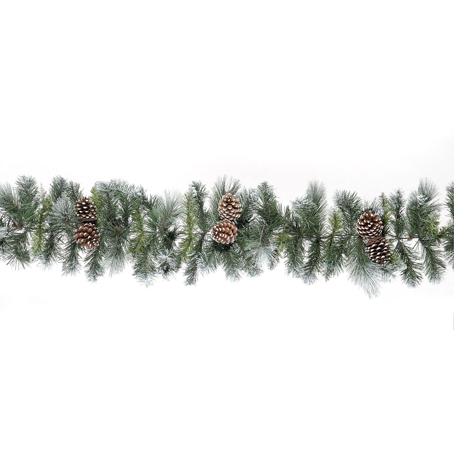 9ft Frosted Glacier Christmas Garland | Luxury Realistic Pine Decoration