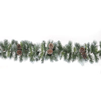 9ft Frosted Glacier Christmas Garland | Luxury Realistic Pine Decoration