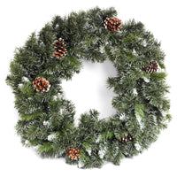 2ft Snow King Fir Christmas Wreath with Pinecones (60cm)