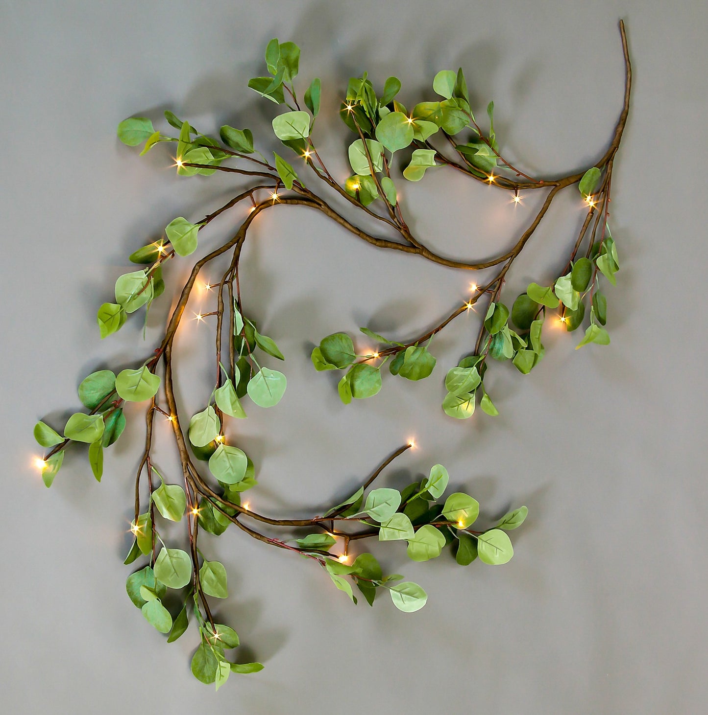 Light-Up Eucalyptus Leaf Spray with Warm White LEDs | 180cm