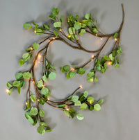 Light-Up Eucalyptus Leaf Spray with Warm White LEDs | 180cm