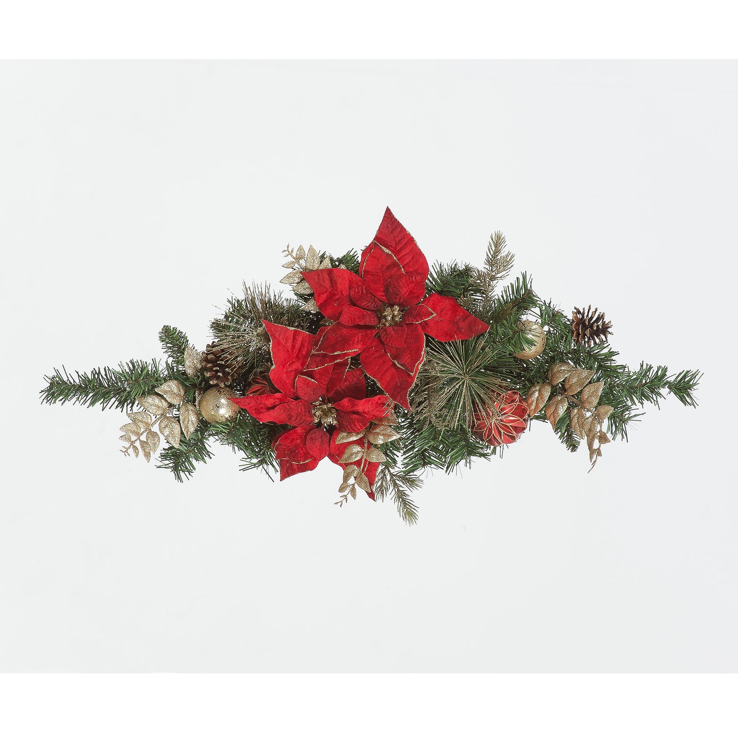 80cm Red Poinsettia Swag Christmas Decoration