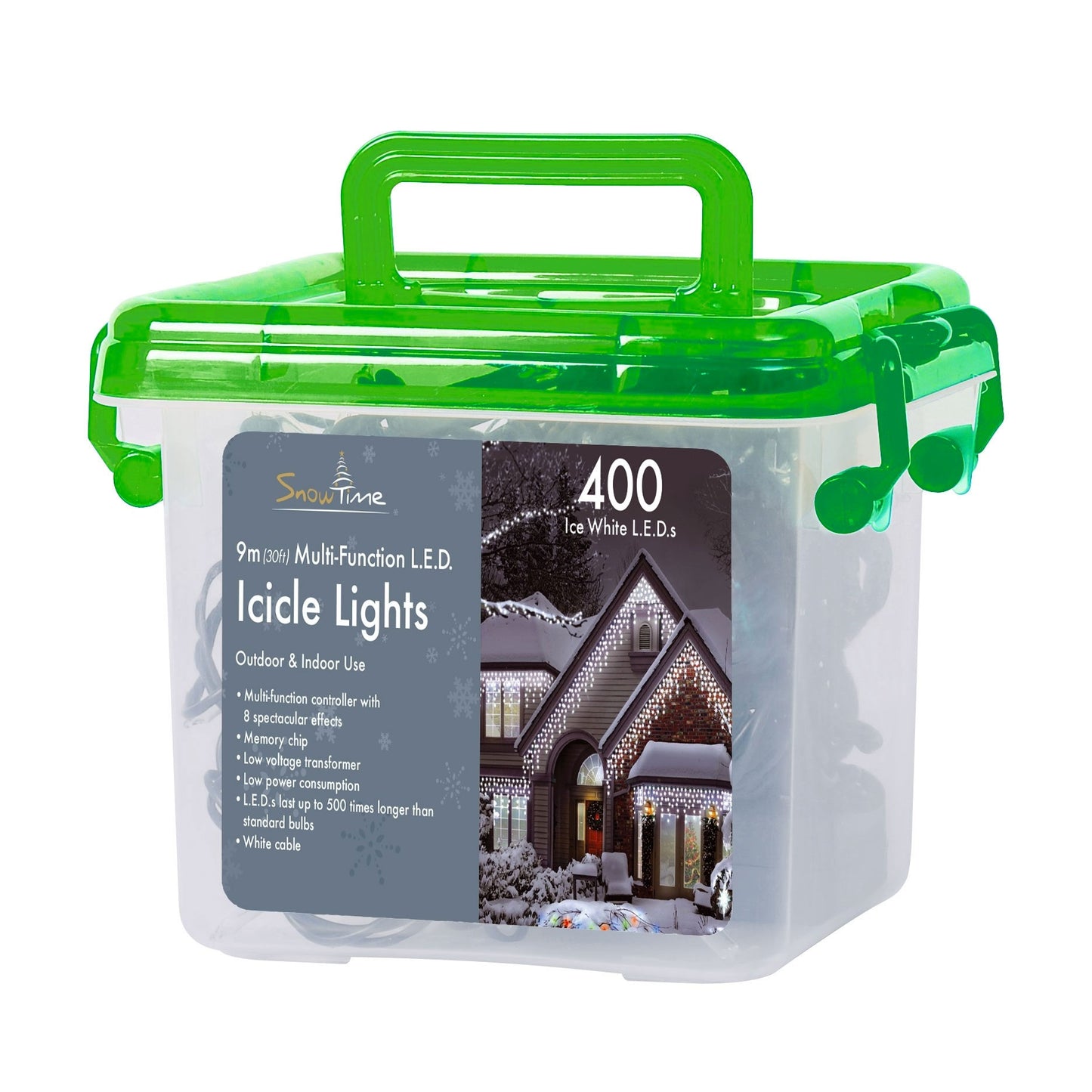 400 Ice White LED Icicle Chasing Lights