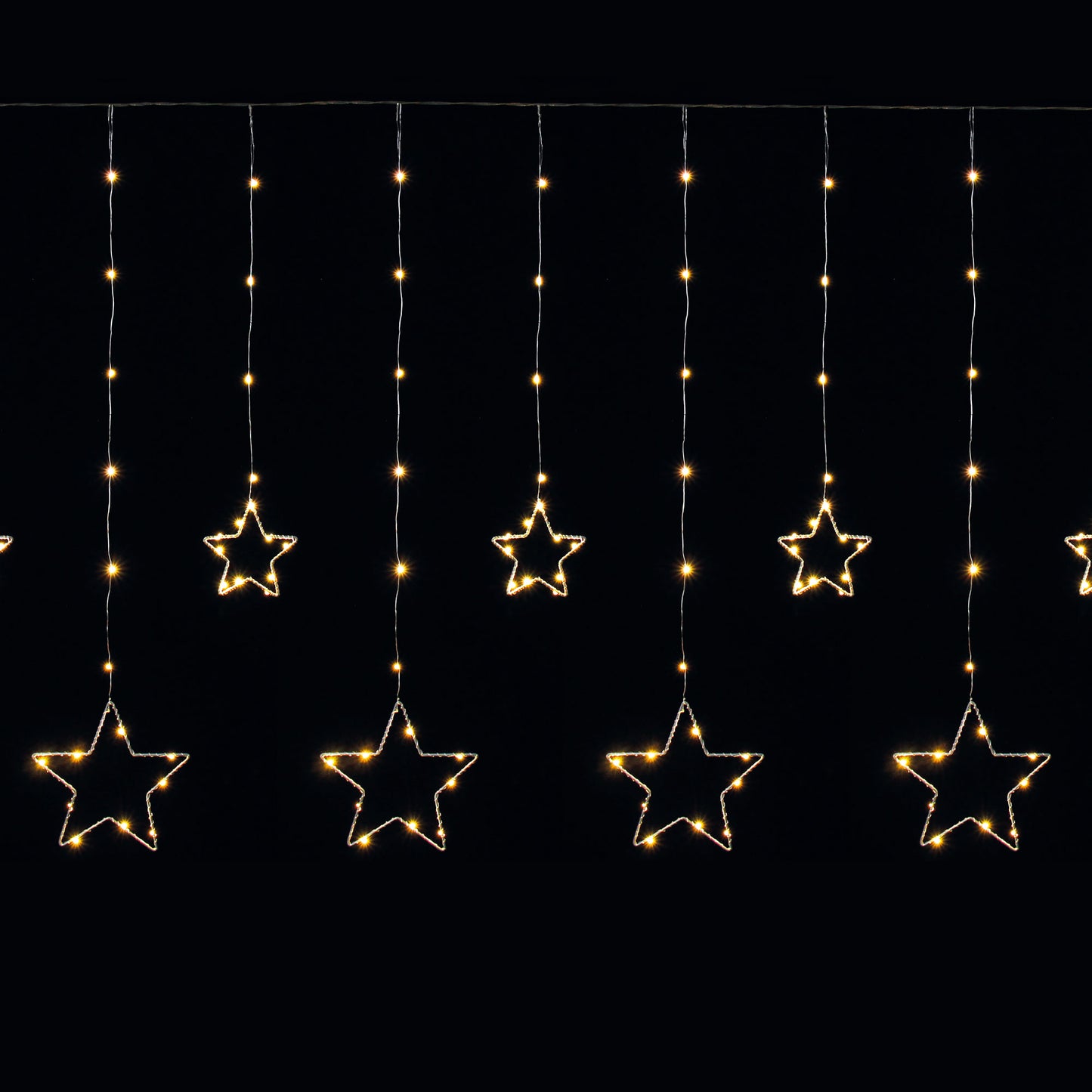 Star Curtain Christmas Light with 150 Warm White LEDs