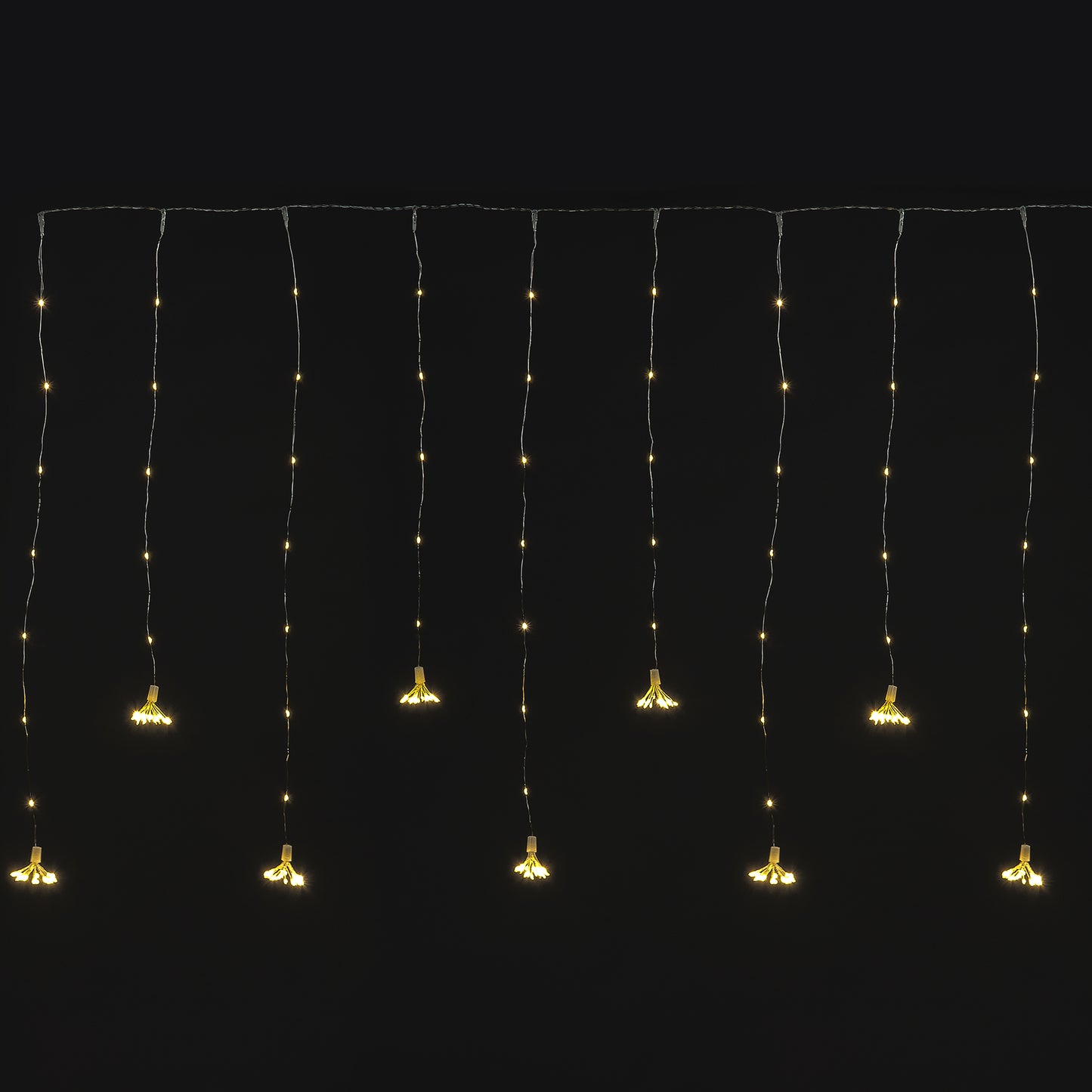 235 Warm White LED Copper Wire Curtain Lights.