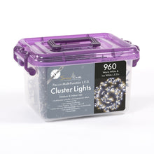 960 Ice White and Warm White LED Cluster Lights with Timer