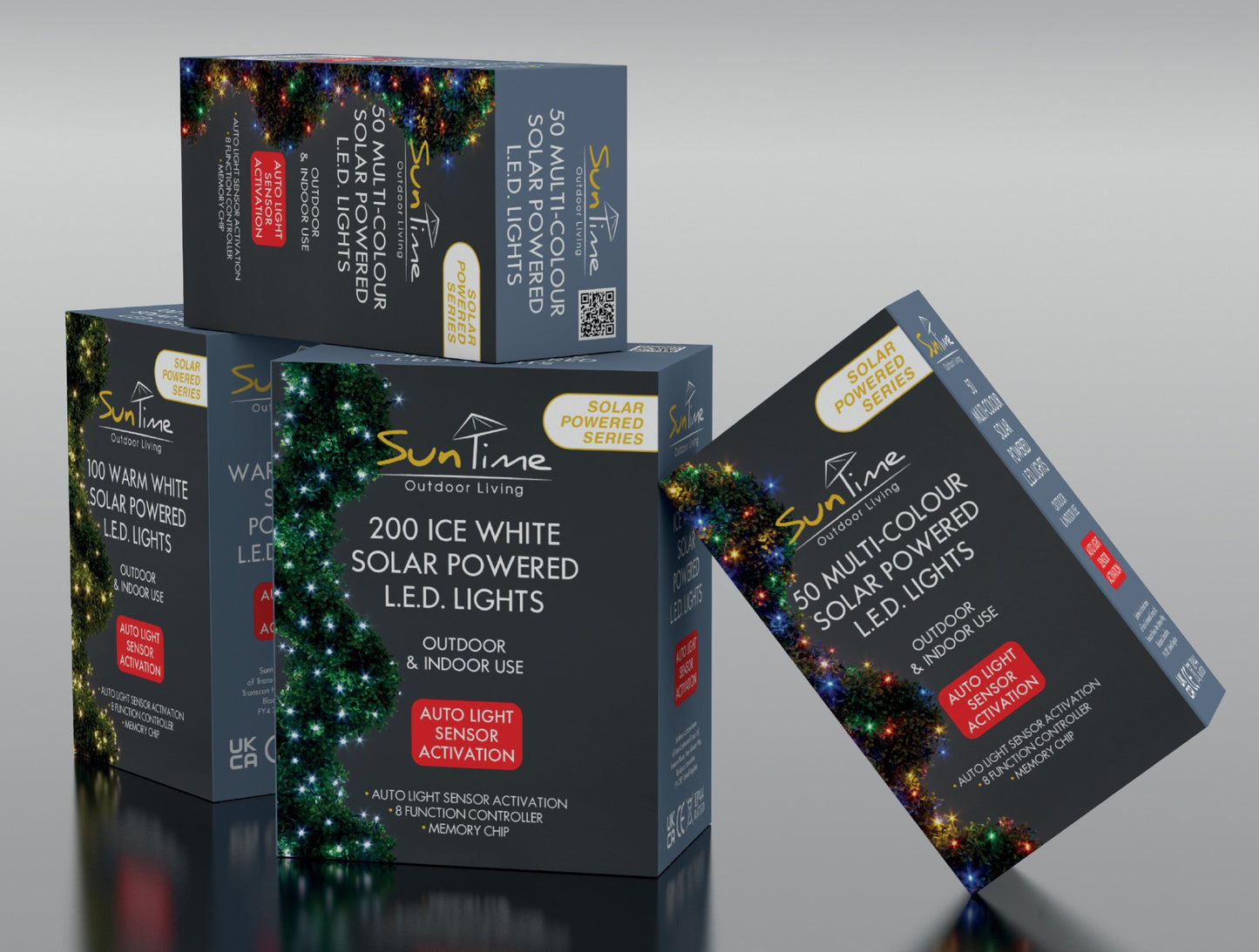 100 Warm White LED Chasing Lights Solar Powered