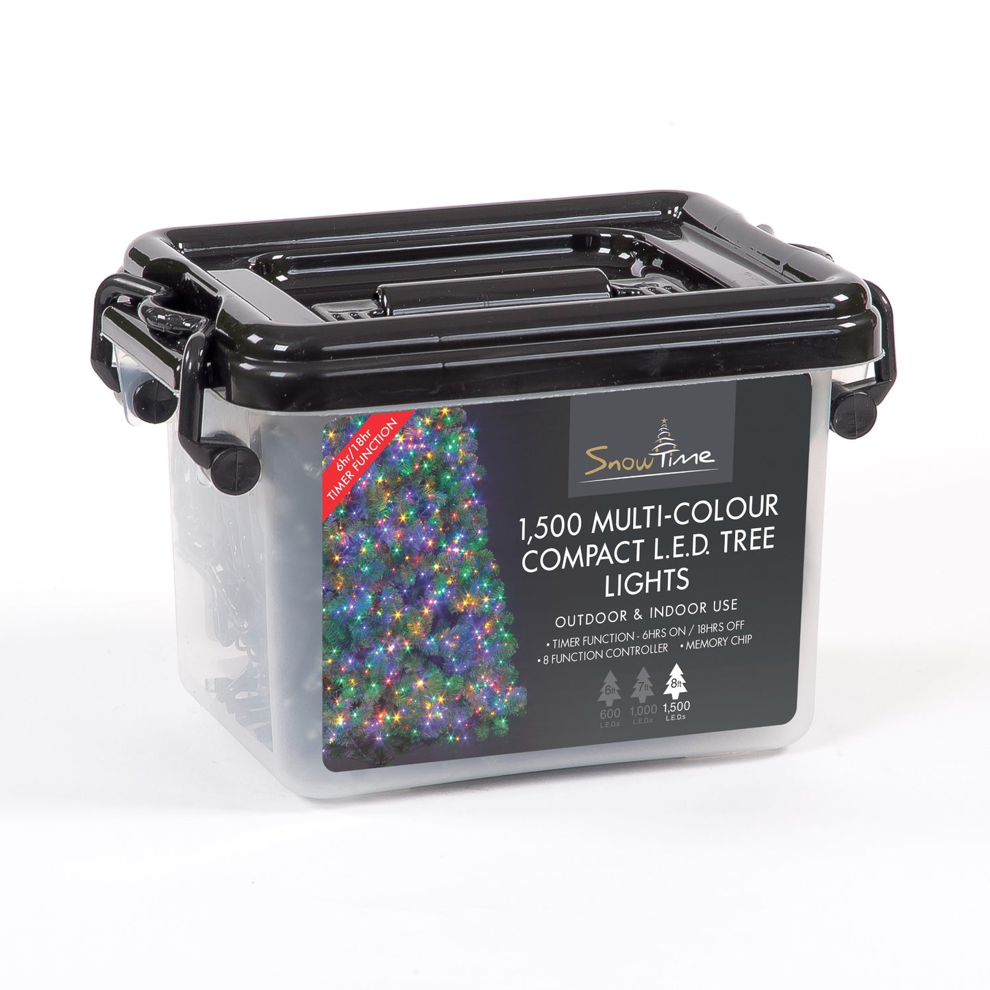 1500 LED Compact Lights With Timer Multi-Coloured