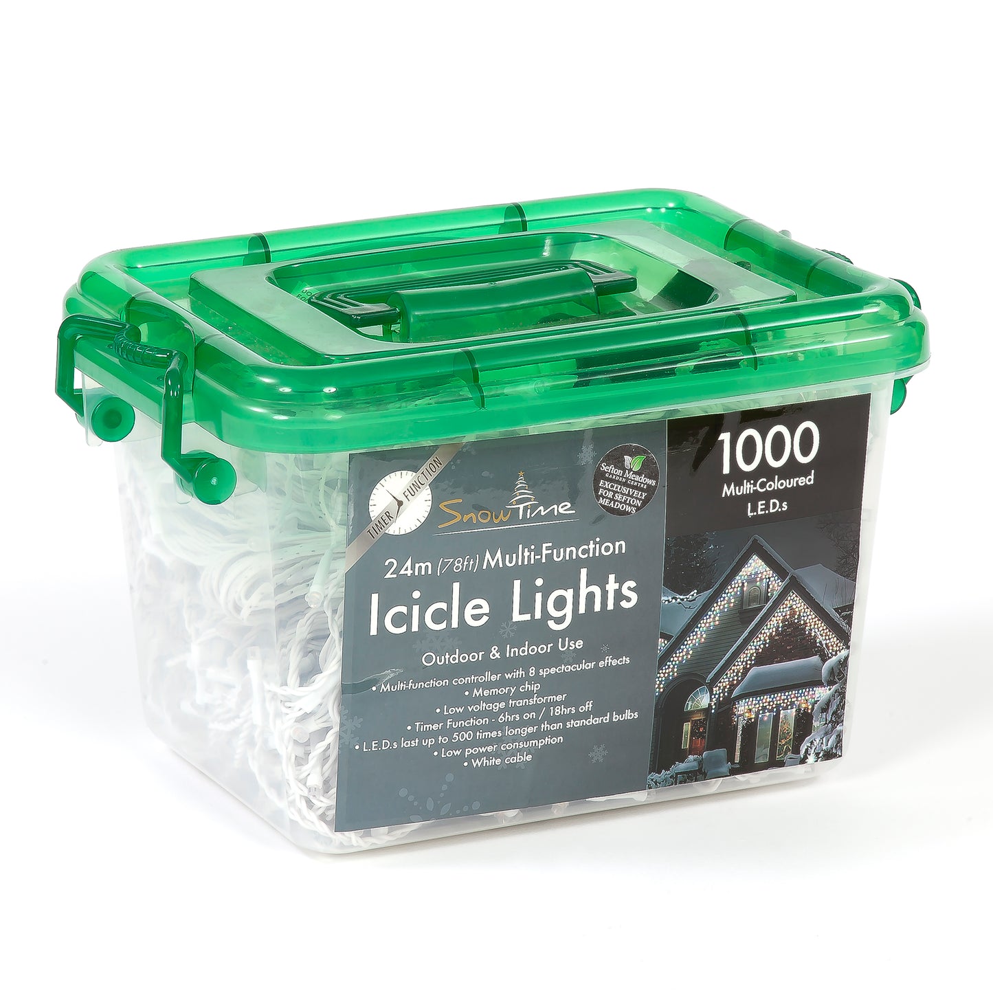 1000 Multi-Coloured LED Icicle Lights
