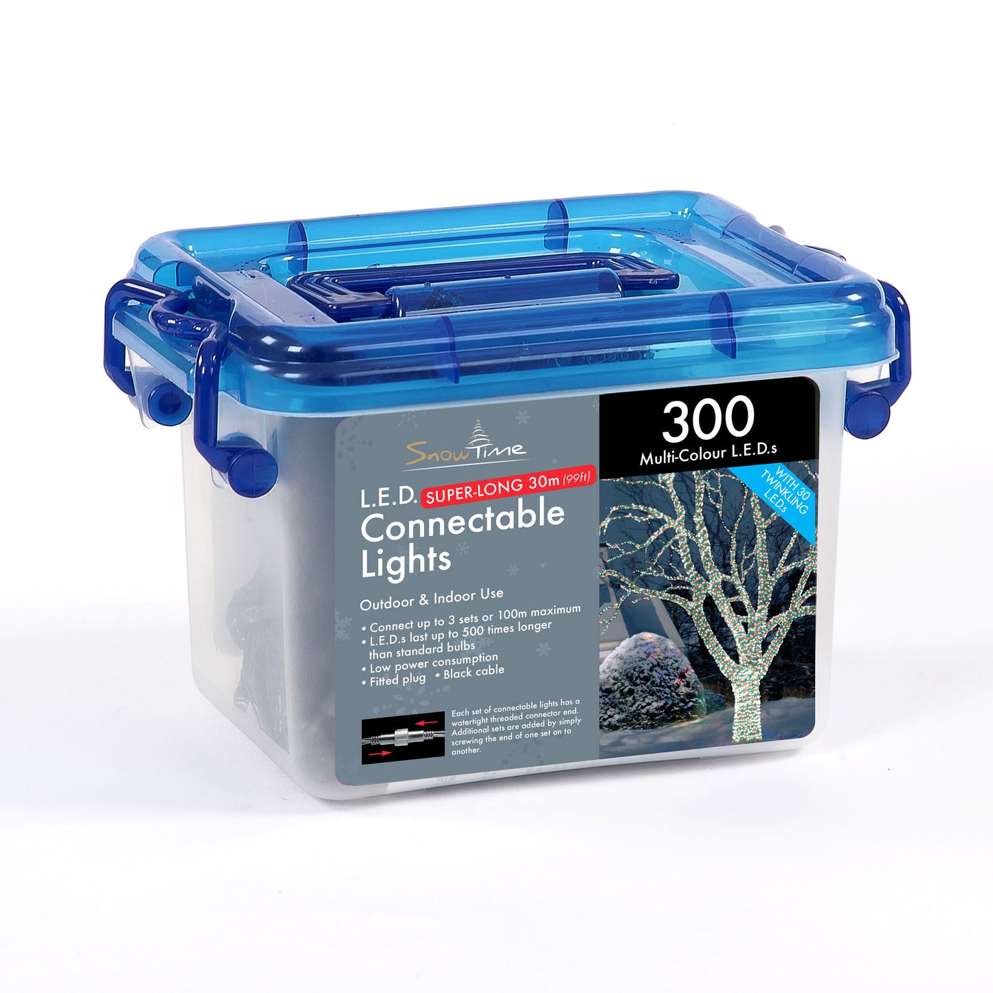 300 Multi-Coloured Connectable Lights Twinkling