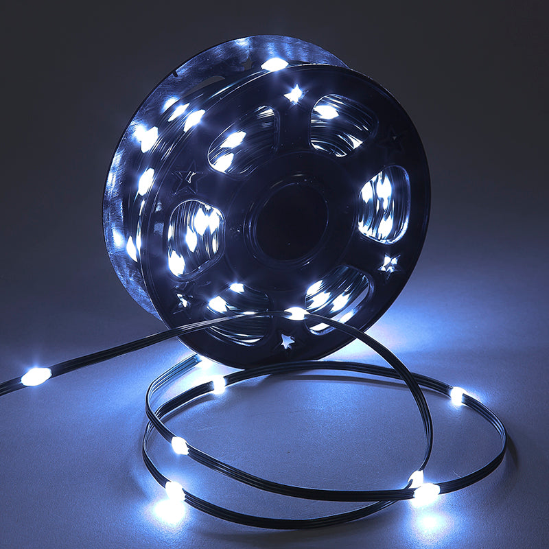 300 Ice White LED Copper Wire PVC Christmas Lights on Reel