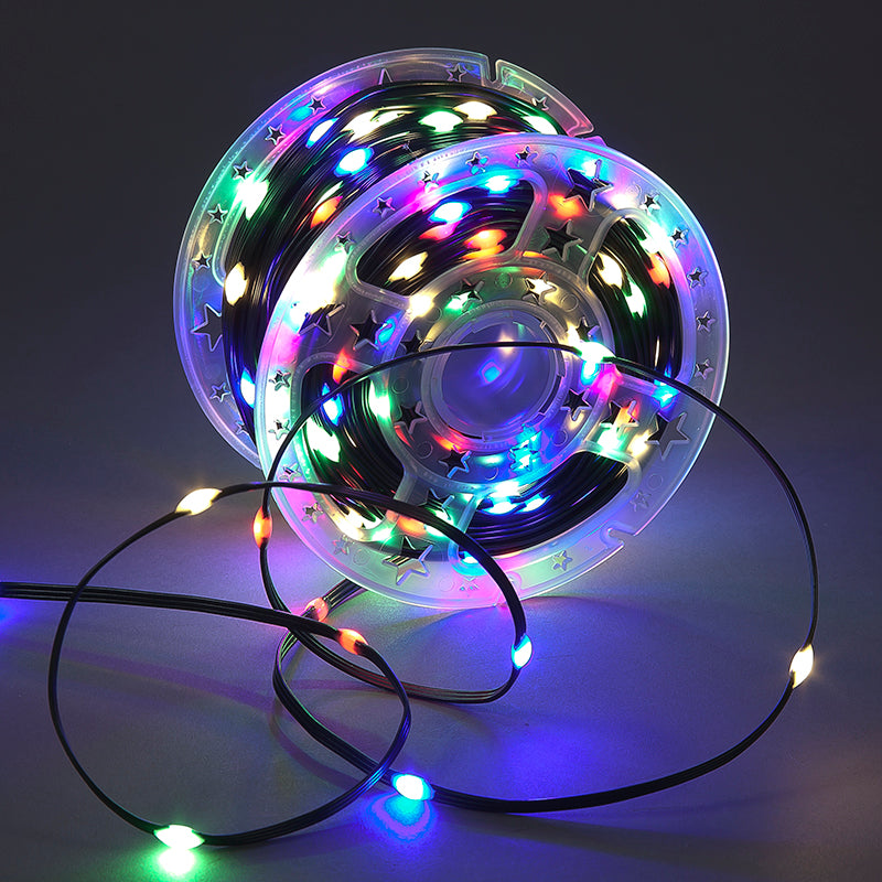 500 Multi LED Copper Wire PVC Christmas Lights on Reel