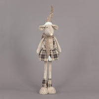 60cm Plush Girl Mouse Decoration with Tartan Skirt & Sparkly Hat