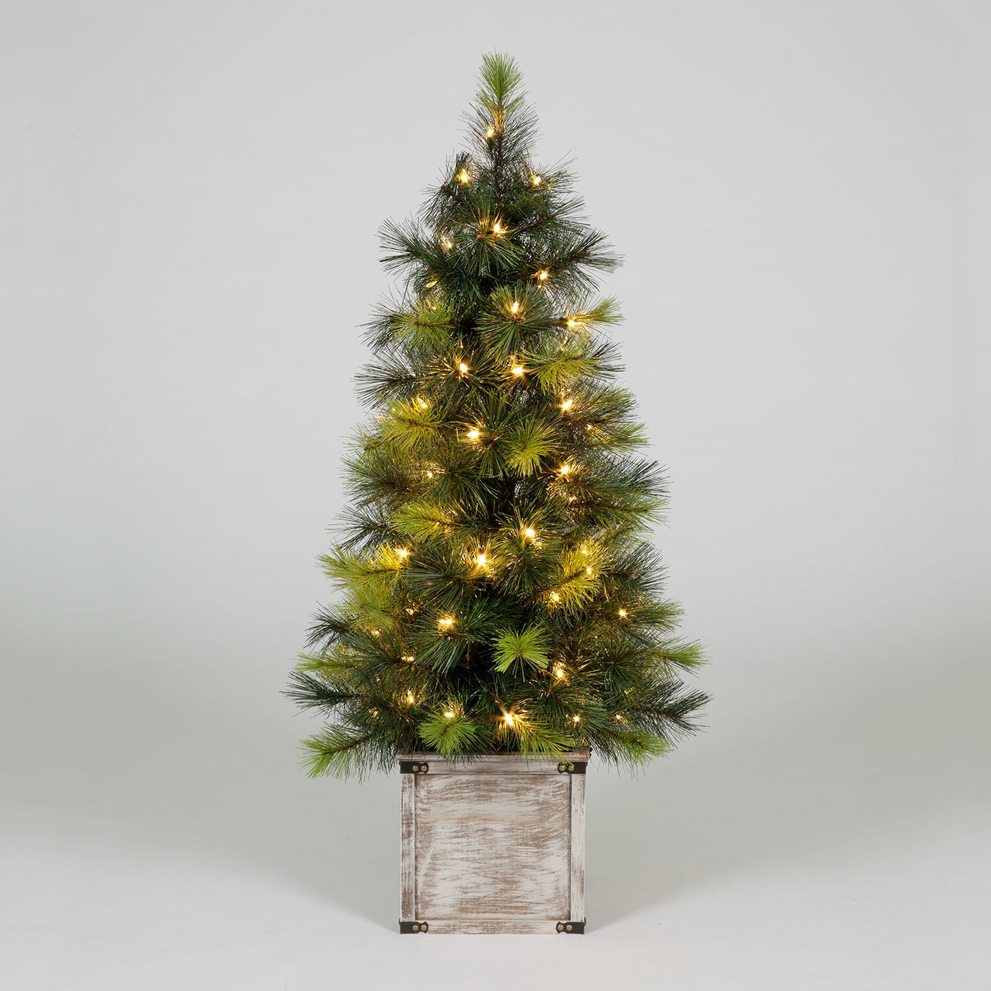 4ft Scots Pine Porch Christmas Tree With 70 Warm White LEDs (120cm)