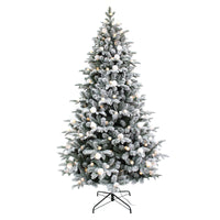 6ft Pre-Lit Diamond Lake Green PE Mix Frosted Christmas Tree (180cm)