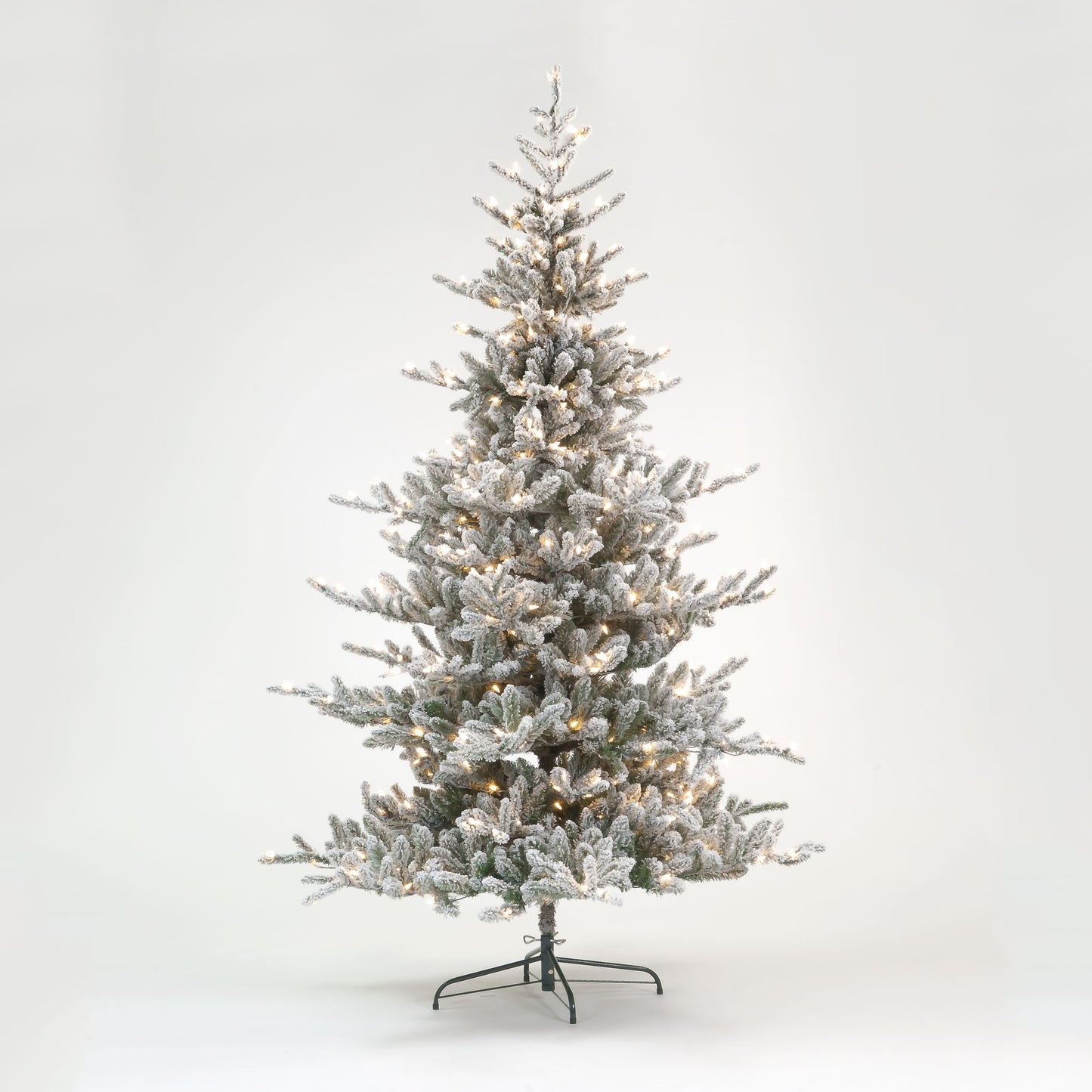7ft Innsbruck Fir Flocked Pre-Lit Christmas Tree with 450 LEDs (210cm)
