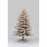 6ft Platinum Fir Pre-Lit Flocked PE Mix Christmas Tree (180cm)