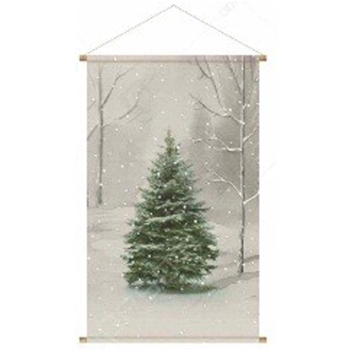 Christmas Tree Fibre Optic and LED Hanging Canvas