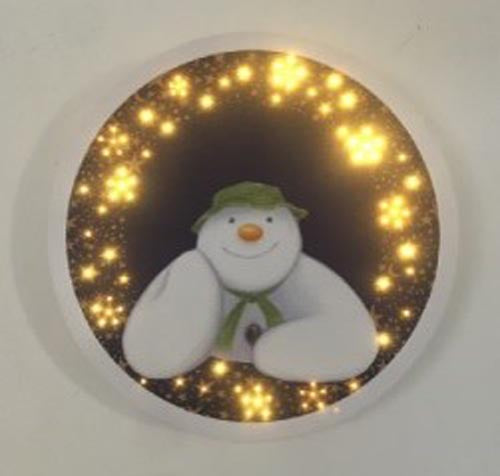 Fibre Optic The Snowman 30cm Round Canvas