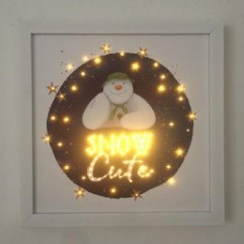 Fiber Optic The Snowman 'Snow Cute' Canvas 30x30cm