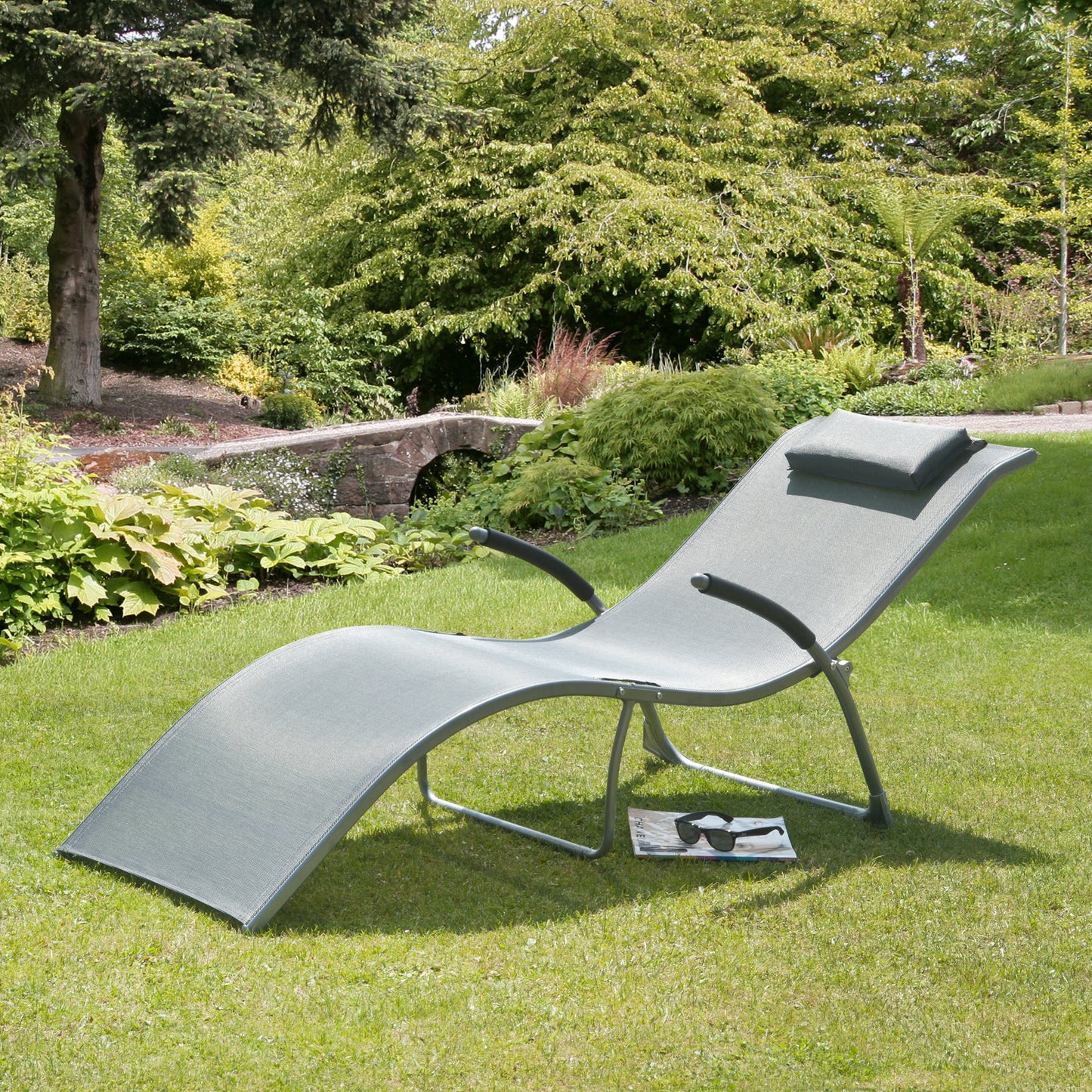 Monte Carlo Outdoor Grey Garden Sunlounger