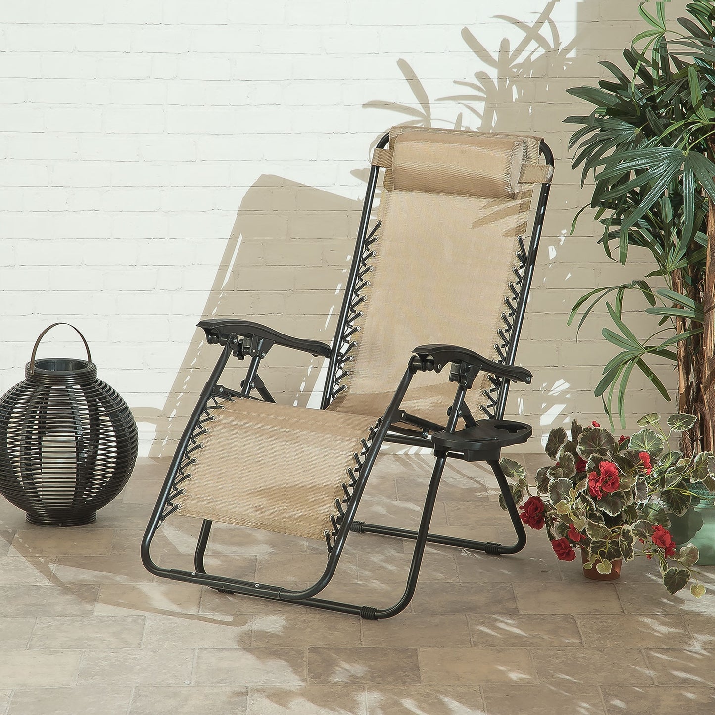 SunTime Heavy Duty Royale Gravity Relaxer Garden Chair with Cup Holder Copper